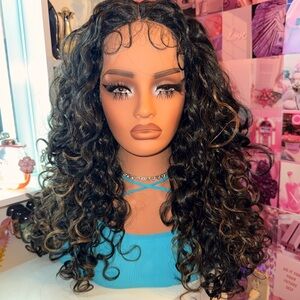 Curly Highlight Lace Front Wig